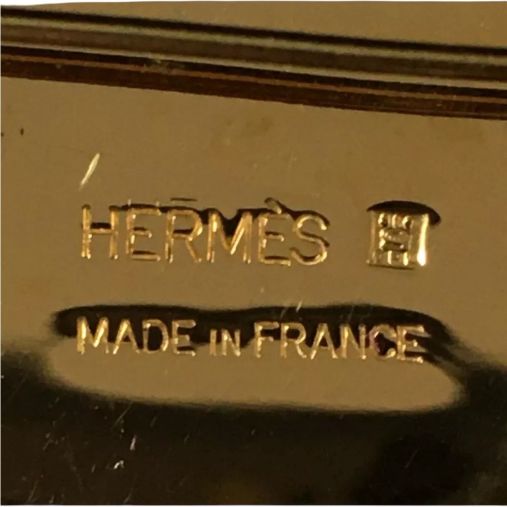 Hermes Vintage Enamel Gold Brooch - Picture 5 of 6